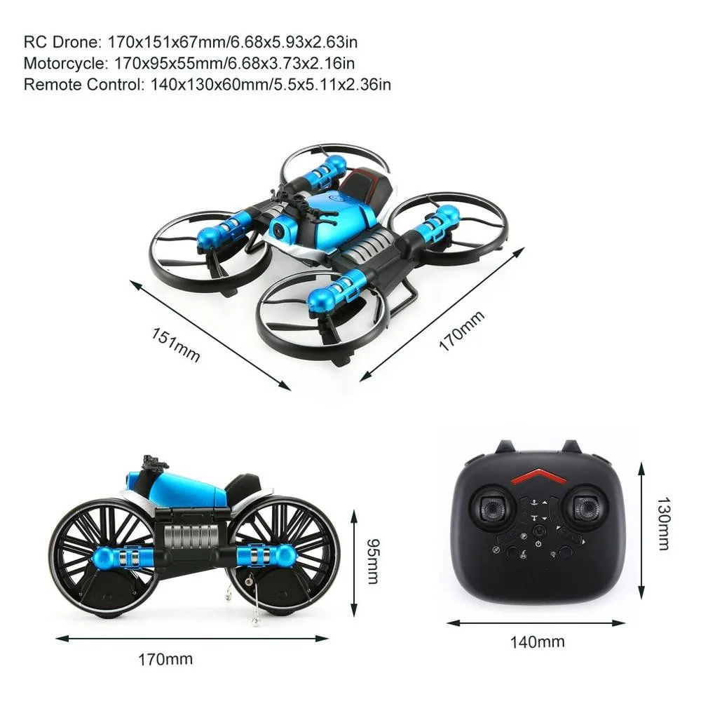 HeHengDa игрушки H6 2,4G 2 в 1 Электрический RC деформация мотоцикл Дрон Wi-Fi управление автомобиль RTR модель