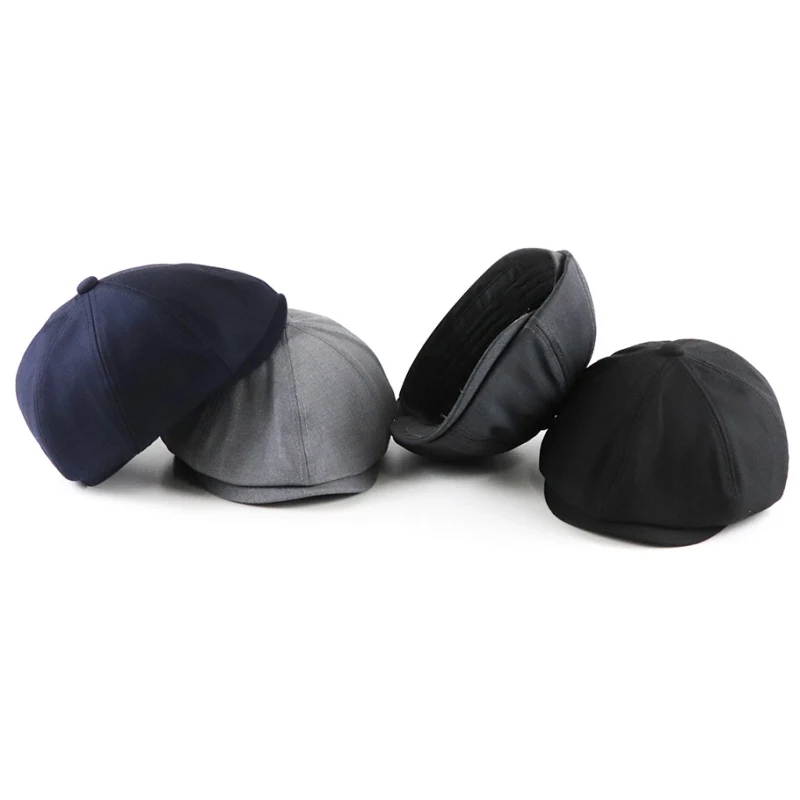Нежный Для мужчин в ретро стиле с закруглёнными краями и пуговицей сверху Кепки