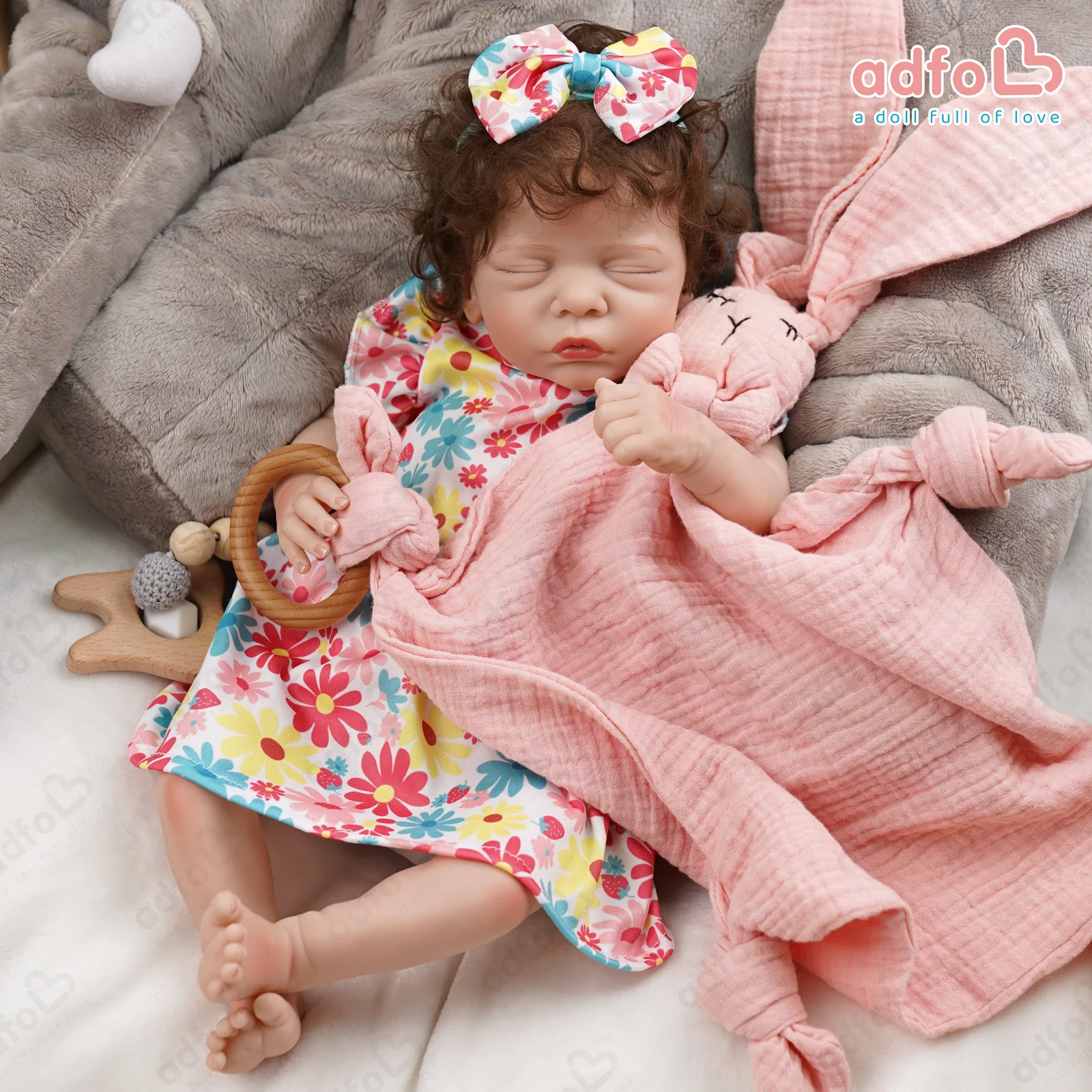 

ADFO 19 Inch 48CM Bebe Toddler Girl Full Silicone Cloth Body Reborn Baby Dolls Romy Toys For Kids Christmas Gifts