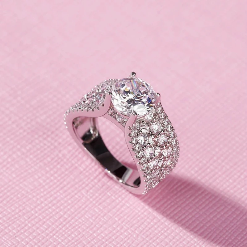 

925 серебряные кольца для женщин многослойные кубического Zirconiat алмаз моды ювелирные изделия для невесты свадебное Помолвочное кольцо аксес...