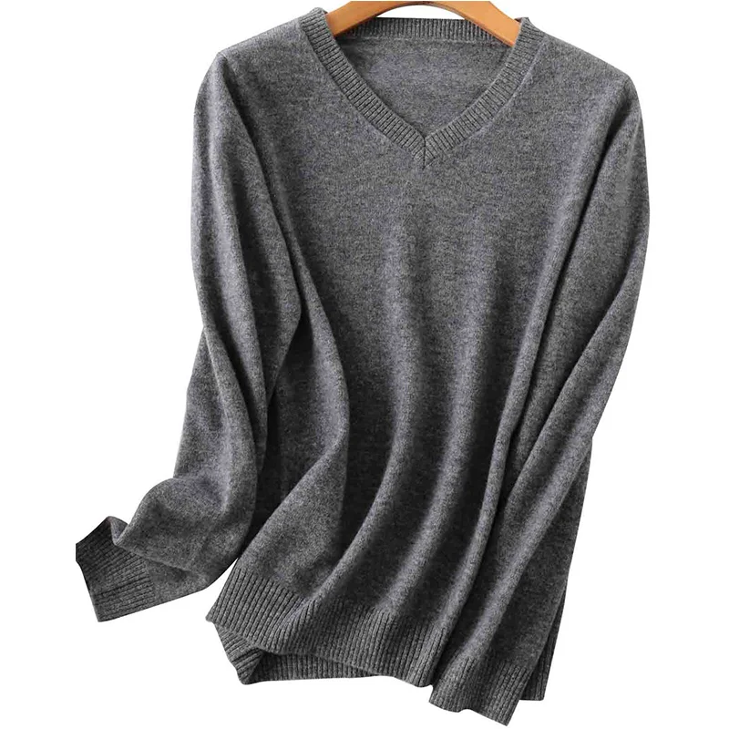 

100% Merino Wool Women V-Neck Sweater 2020 Autumn Winter Warm Soft knitted Pullover Femme Jumper Women Cashmere Sweater