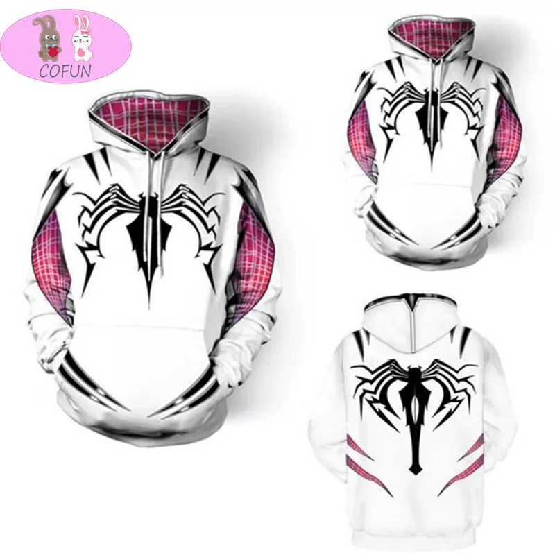 Комиксы COFUN худи для косплея Паука Гвен свитер мужчин и женщин повседневный