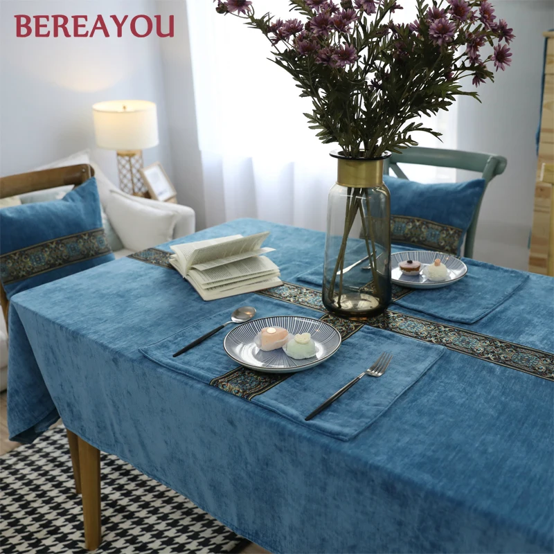 Скандинавские скатерти с вышивкой толстая флисовая винтажная