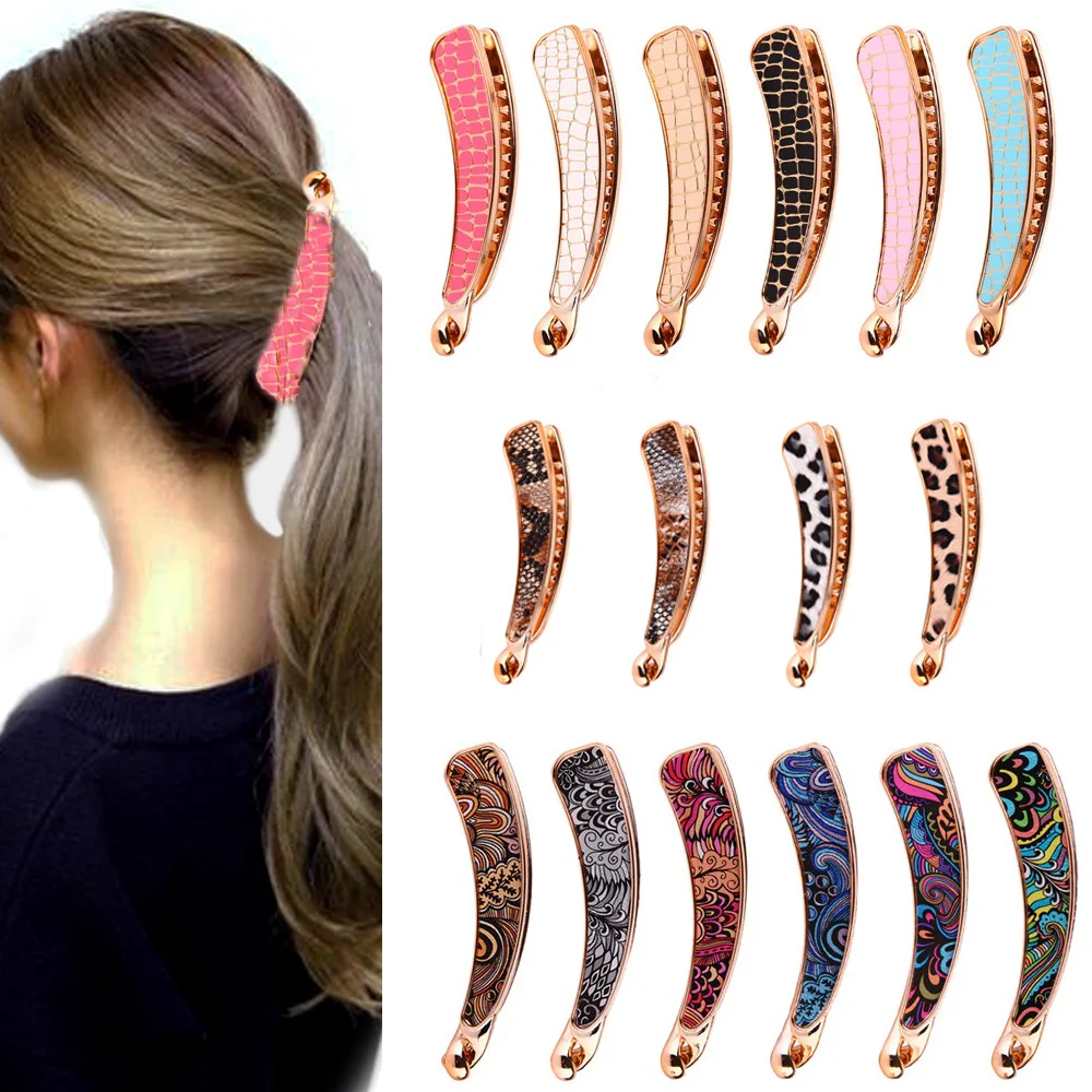

1Pcs Fashion Sexy Leopard Banana Clip Hairpins Women Korean Style Acrylic Ponytail Holder Hair Clips Claws Hair Accessories