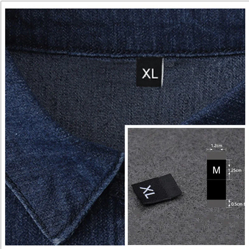 

100Pcs Clothes Size Labels black white folding general woven size label clothes bags shoes cloth DIY Apparel Sewing Accessories