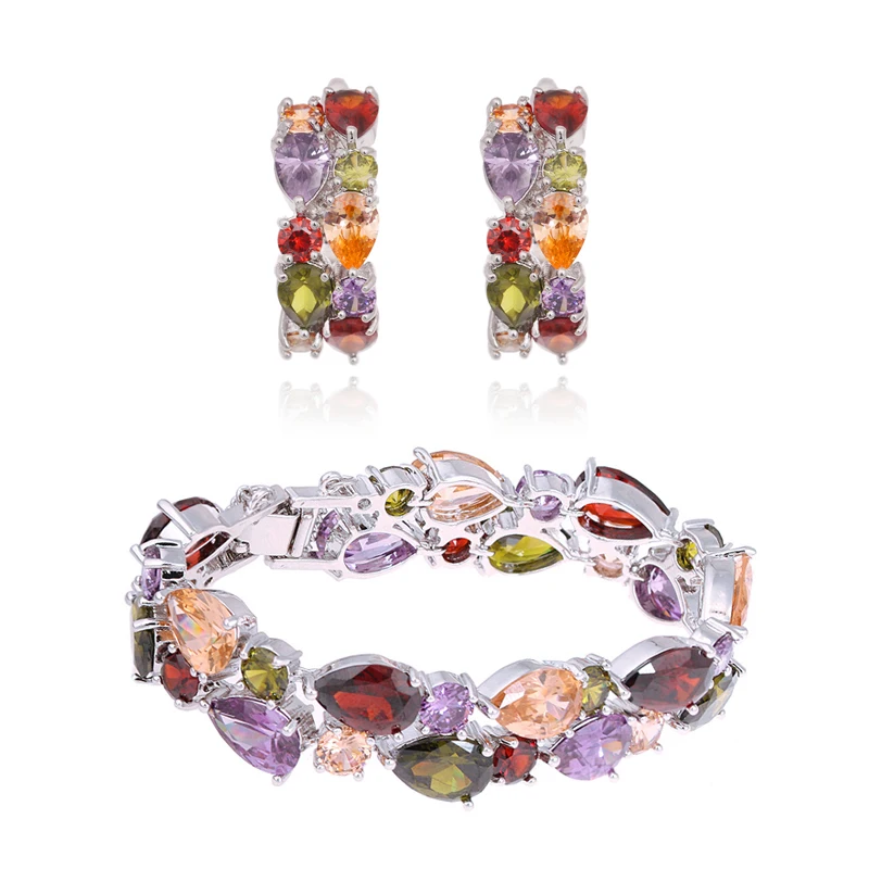 Женский роскошный комплект украшений Mona Lisa классический свадебный с фианитом