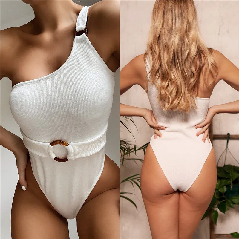 Купальник женский купальник сексуальный белый с вырезом боди оранжевый для