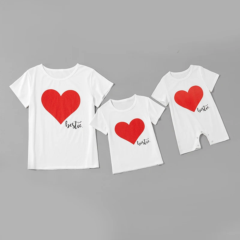

Melario Love Family Matching Clothes Cotton Mother and Daughter Clothe Print T-shirt Mommy Me Clothe Baby Kids Girl Boy Clothing