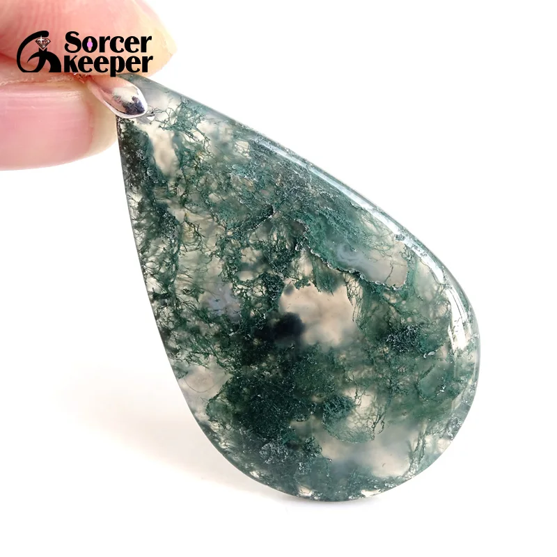 Настоящие натуральные зеленые моховые Агаты подвески подвеска в виде каменного