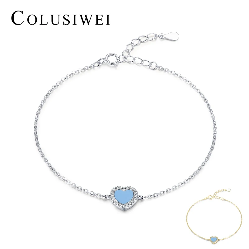 

Женский браслет-цепочка из серебра 925 пробы с бирюзовым сердцем