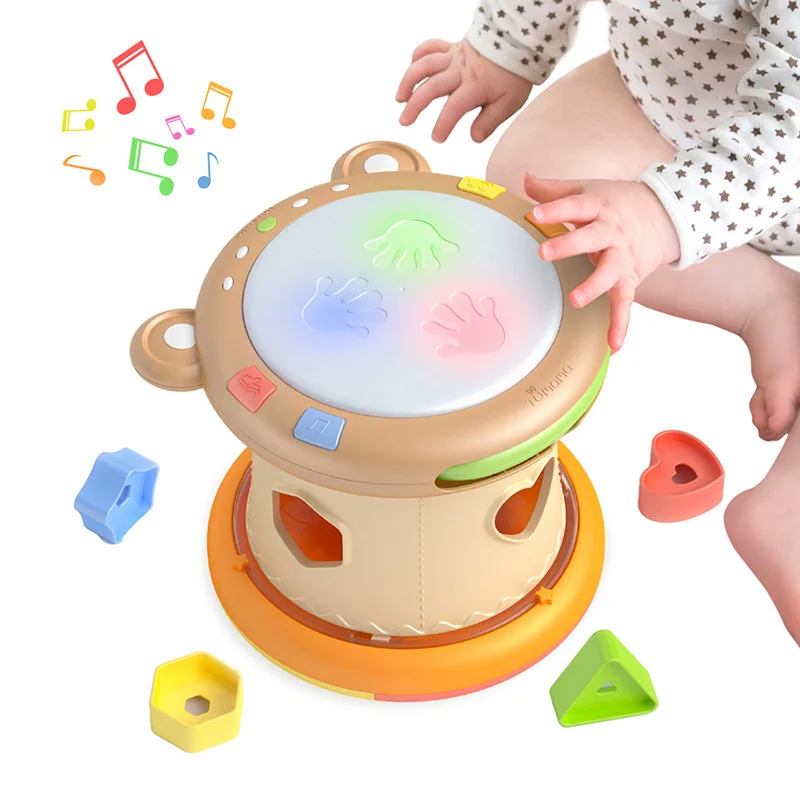 

Rabbit Mother Baby Hand Pat Round Drum Learning Educational Toy Three-in-one Dynamic Sound Noise Maker Baby Calm Toy Gifts