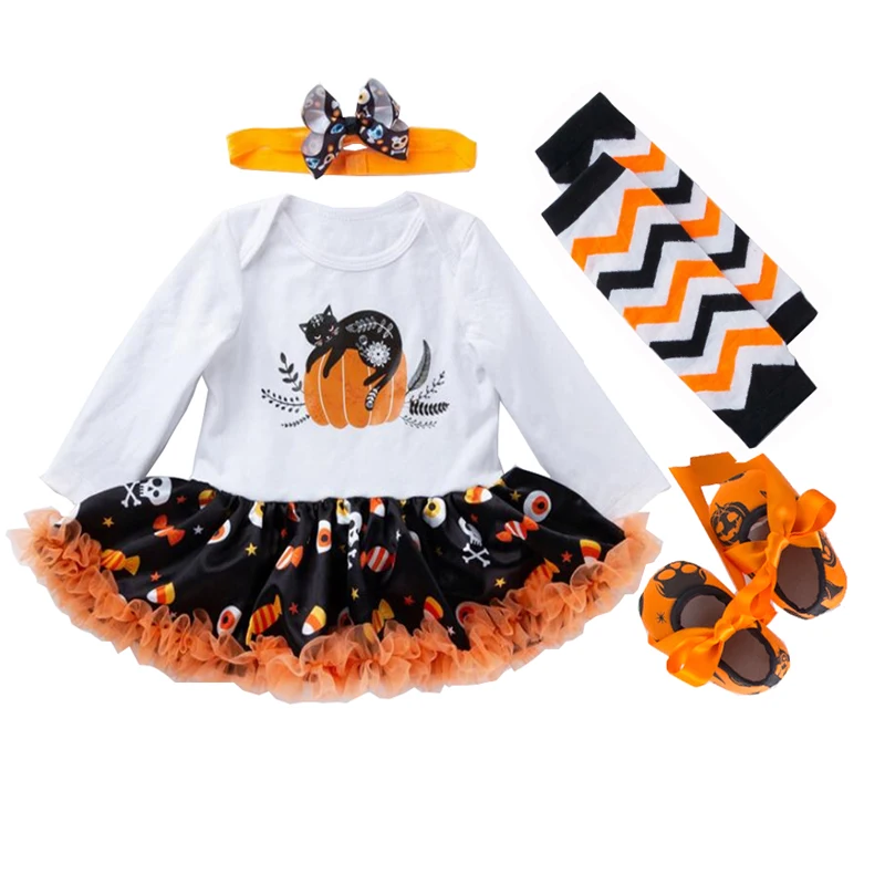 2020 Одежда для новорожденных и маленьких девочек на Хэллоуин Милое платье пачка с