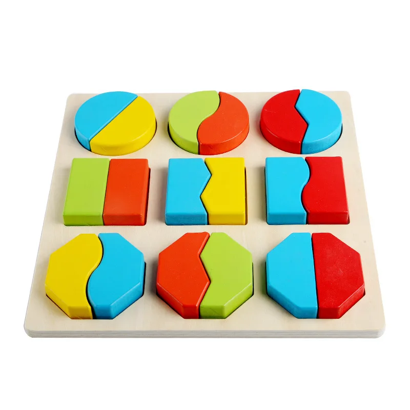 

Baby Geometric Shape Wooden Jigsaw Montessori Early Learning Aids Children Educational Wood Building Block Daycare Kids Toy Gift