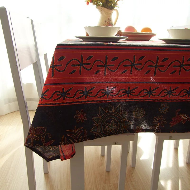 Накрытие для стола с принтами юго-восточной Азии для кофейных столов, водонепроницаемое, прямоугольное, круглое полотно, украшение для вечеринок, набор.