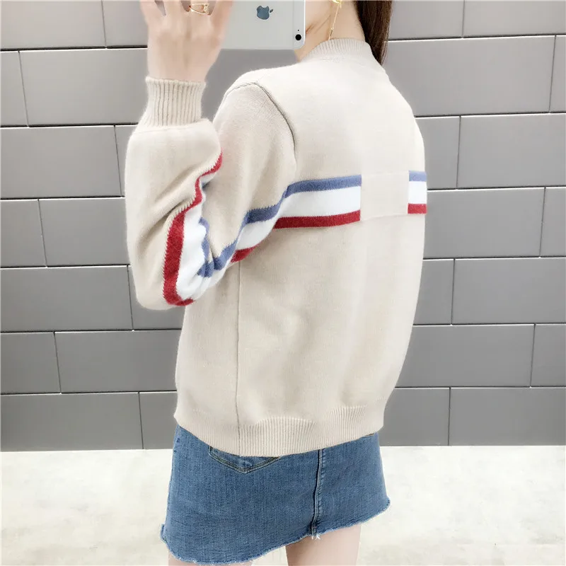 

Spring And Autumn 2021 New Style Women's Korean Students Loose-Fit Zipper Cardigan Sweater Short Coat Versatile Fashion