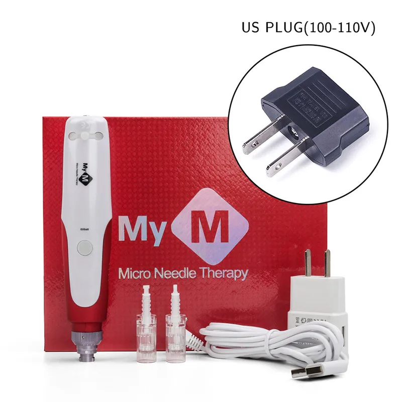 US plug with box Профессиональный байонет Dr. pen микро игла Дерма ручка иглы картридж иглы наконечники для электрической Микро прокатки Дерма штамп терапия - Цвет: US plug with box
