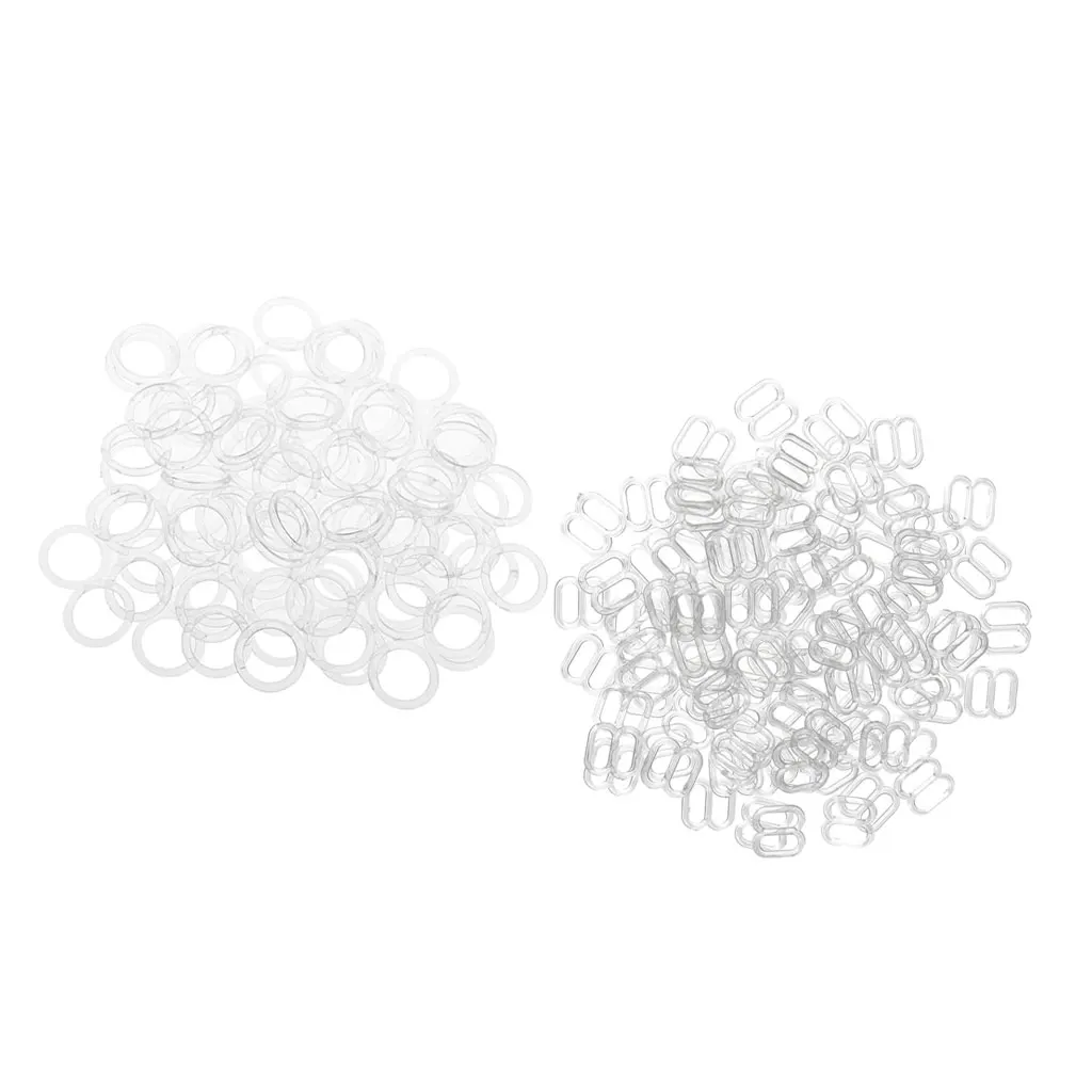 200 Sets Nylon Coated Plastic Lingerie Adjustment strap slides Hardware Sewing Clips Clasp Hooks for Bra Strap | Дом и сад
