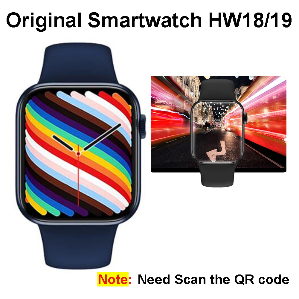 

Smart Watch HW18 HW19 Heart Rate Monitor Women Men Smartwatch Sport PK HW12 HW22 iwo13 40MM 44MM with extra Strap free