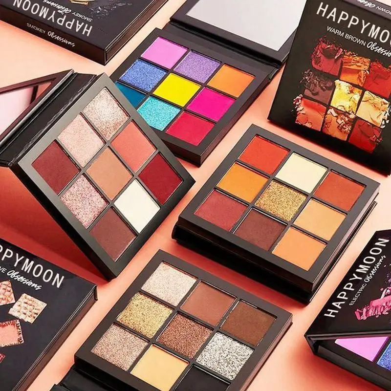 Палитра теней для век 9 цветов с блестками матовые тени макияжа палитра мерцающие