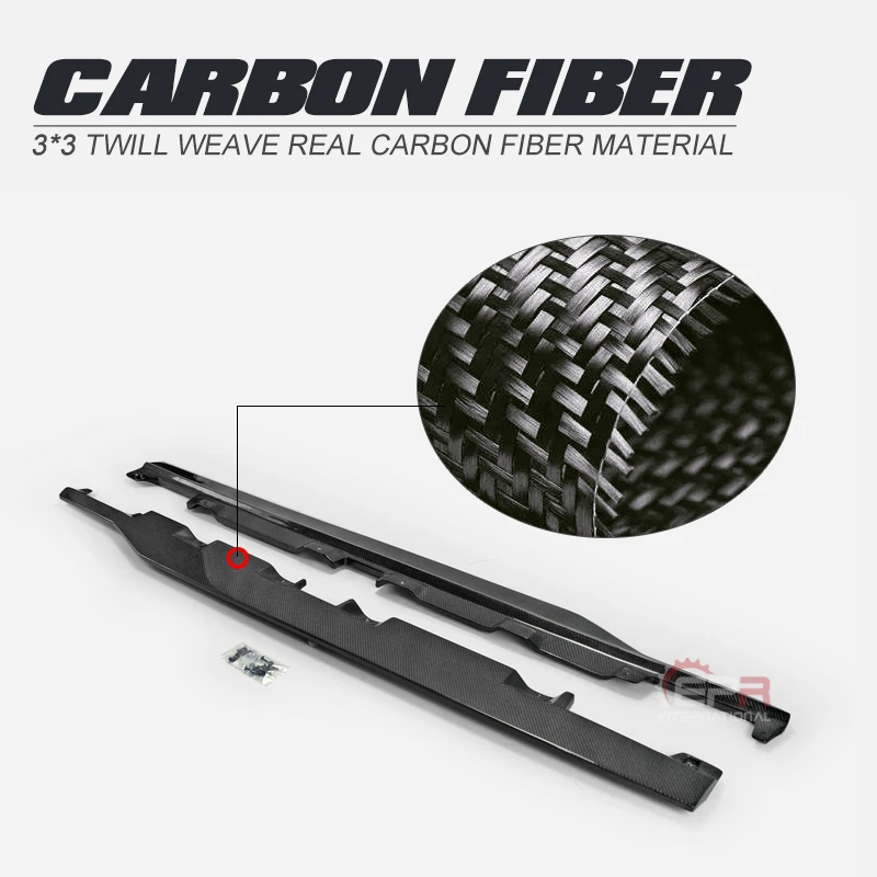 Автомобильный Стайлинг Ren стиль углеродное волокно боковая юбка расширение