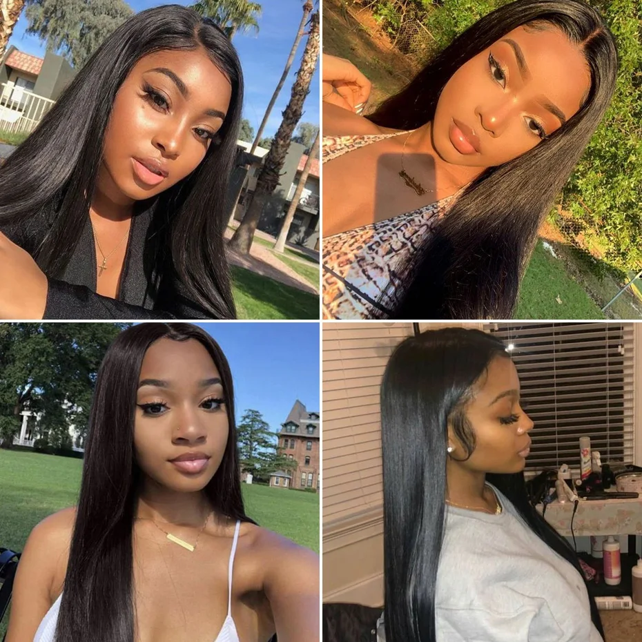 4x4 парик с закрытием шнурка прямой фронтальной шнуровкой человеческих волос для