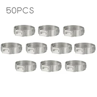 50 pack 58 stainless steel clamp cinch ring crimp pinch fitting auto replacement parts automobiles parts accessories
