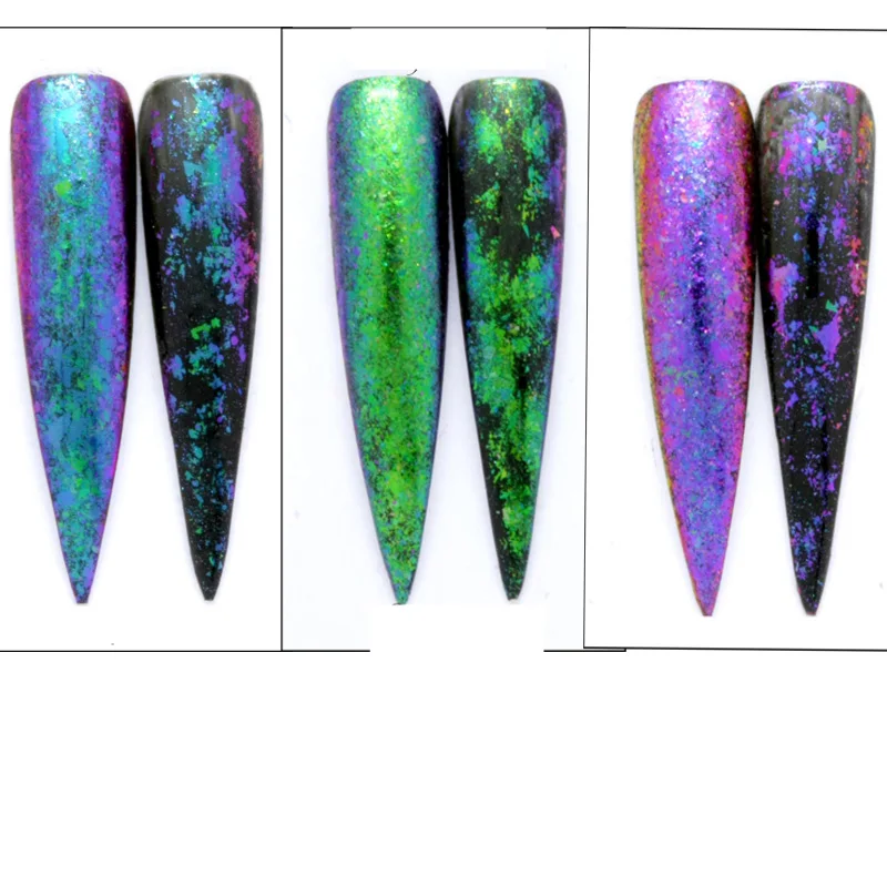 1 банка. 2 г IUMEF4 интенсивные цветные чешуйки зеркальные хромовые