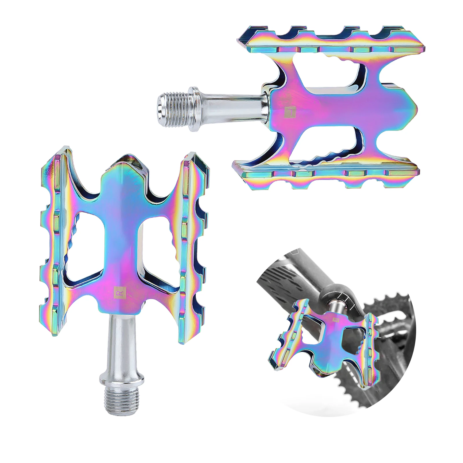 

Aluminum Alloy Bicycle Pedal High Strength Durable Anti-Slip Electroplat Colorful Ultralight Easy To Install Bike Accessories