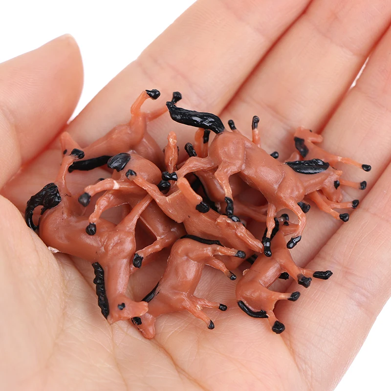 

10 шт. 1/87 масштаб окрашенная Ферма животных модель лошади DIY песочный стол Здание Модель лошади макет поезда ферма