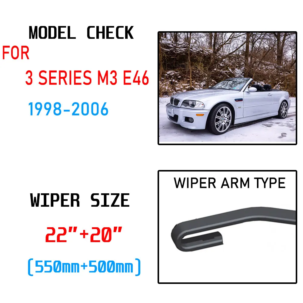 Щетки стеклоочистителя для BMW 3 серии M3 E46 1998 1999 2000 2001 2002 2003 2004 2005 02006 | Автомобили и
