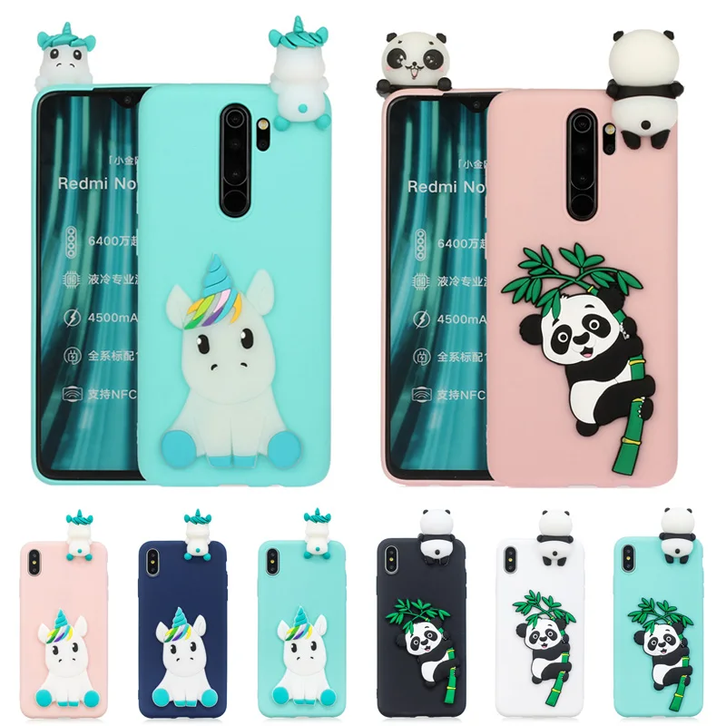 Силиконовый чехол с объемным рисунком панды единорога для Xiaomi Redmi 8 7 6 5 4X 5A 6A 7A 8A S2