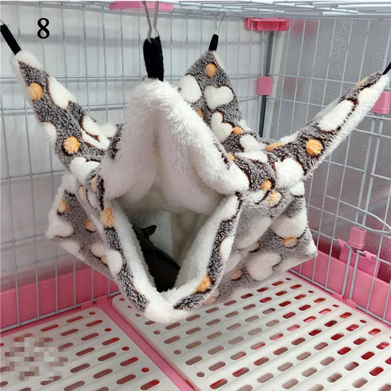

Warm House Tunnel Plush Hamster Hammock Hanging Pet Nest Hook Up Square Classic Hamster Hammock Double Thick Plush warm Pet Toy