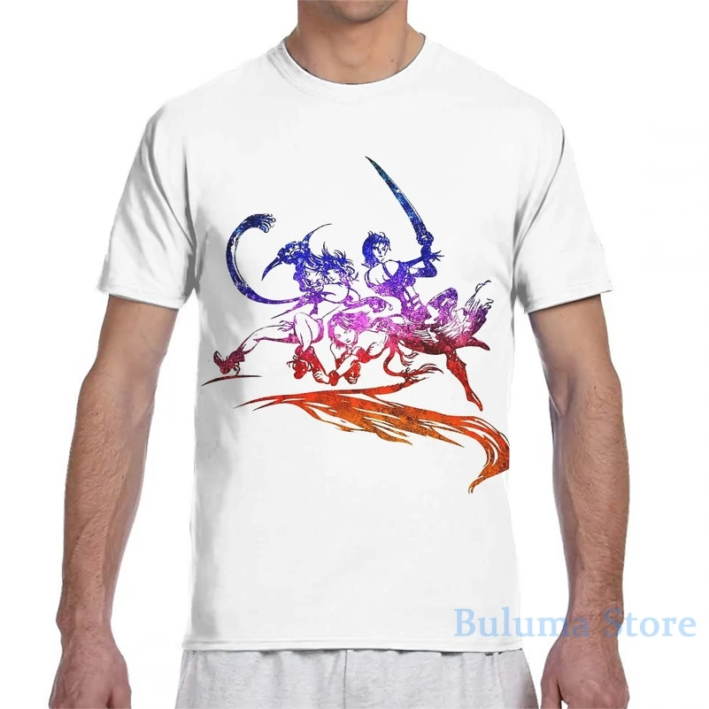 ° FINAL FANTASY Final Fantasy X 2 Радуга Логотип для мужчин футболка женская Модная девочек