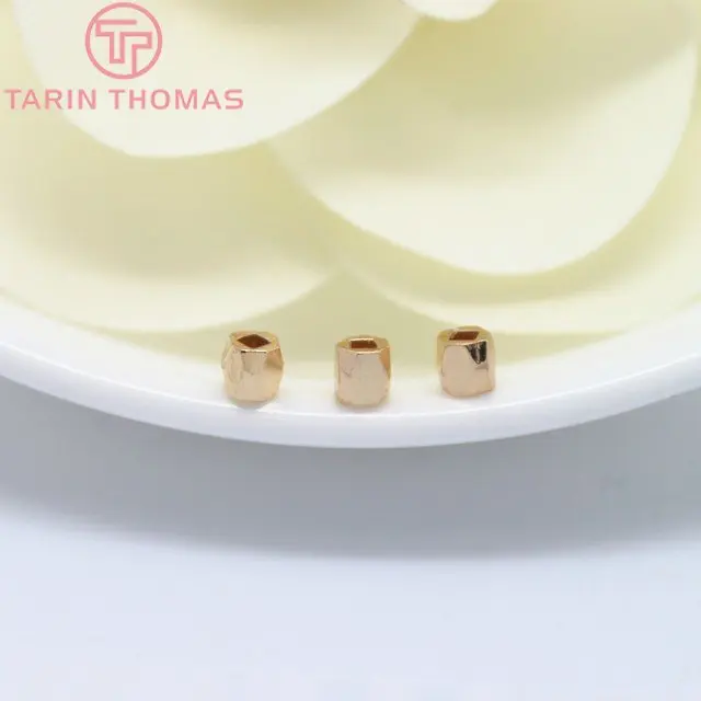 10 шт. 3 мм отверстие: 1 5 24K цвета шампанского позолоченные латунные квадратные