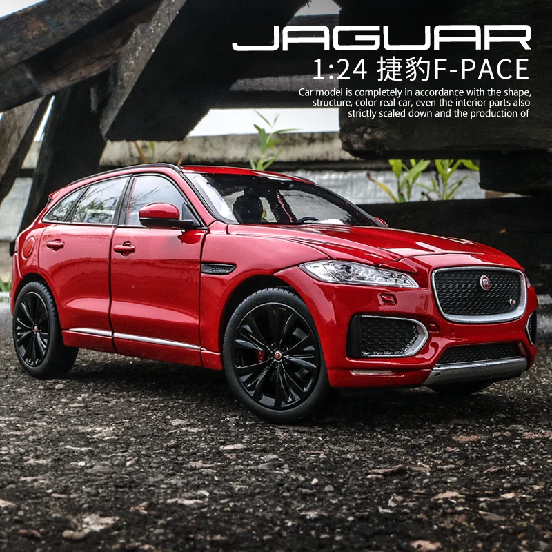 Внедорожник Welly 1:24 JAGUAR F Pace модель автомобиля из красного сплава Литые и