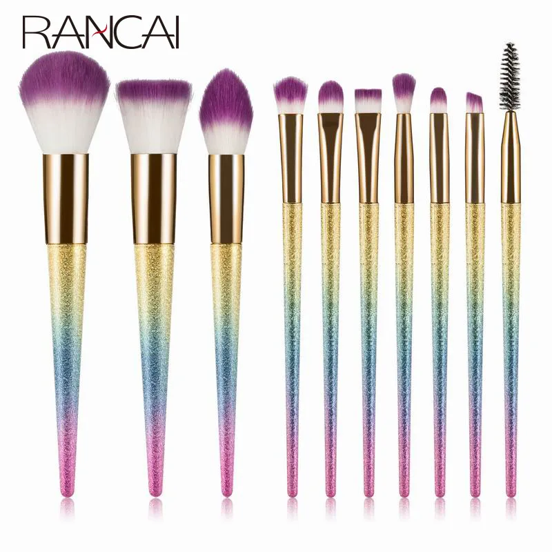 10 шт. набор кистей для макияжа 3D градиентный веер пудра основа румяна Eyeshaow кисть