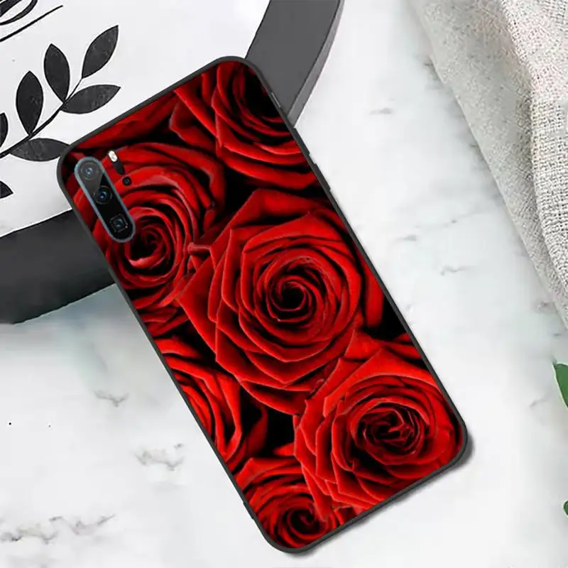 

Red rose romantic flower Phone Case For Huawei honor Mate P 10 20 30 40 i 9 8 pro x Lite smart 2019 nova 5t