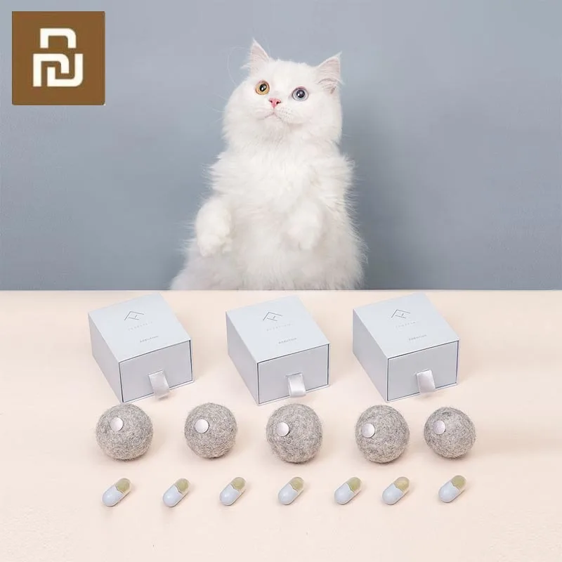 Mijia Youpin захватывающий кошачий шар из чистой шерсти забавный кот артефакт мята
