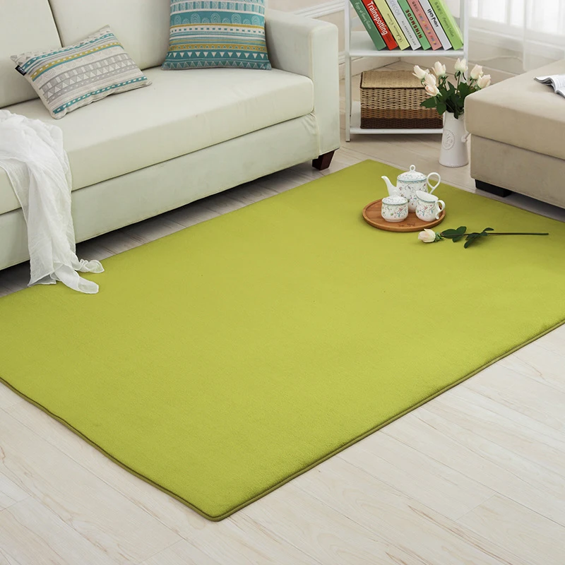 30Thick Solid Color Pattern Coral Velvet Carpet Modern Home Living Room Bedroom Bedside Tatami Crawling Mat Full Shop | Дом и сад
