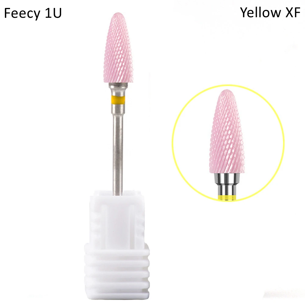 Фреза для маникюра, педикюра, сверло для ногтей, электрическая машинка для маникюра, керамическая фреза, фреза для снятия лака для ногтей, Feecy - Цвет: Feecy 1U Yellow XF