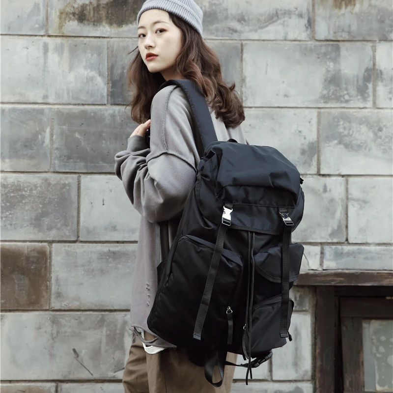 Водонепроницаемый рюкзак для мужчин и женщин черный многофункциональный