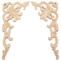 4pcs european floral craft furniture decorative carved applique wood modern wall frame corner door