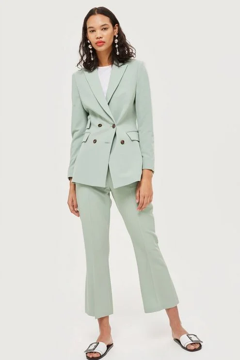 

Формальный черный двубортный с заостренными лацканами офисные женские туфли костюм костюмы для работы Тонкий Повседневная одежда размера ...