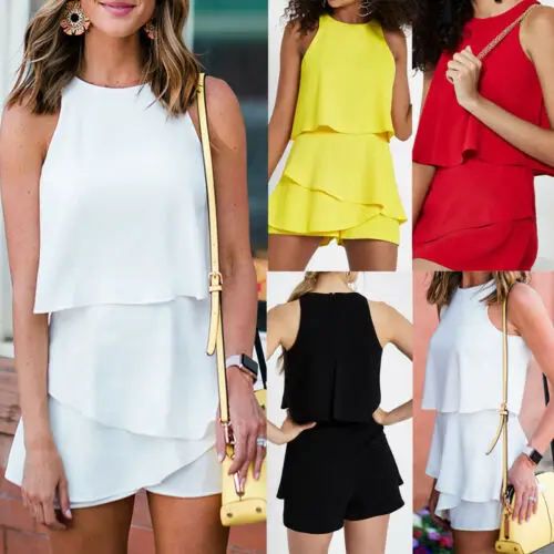 Летний женский мини костюм пляжного типа комбинезон для женщин праздничный