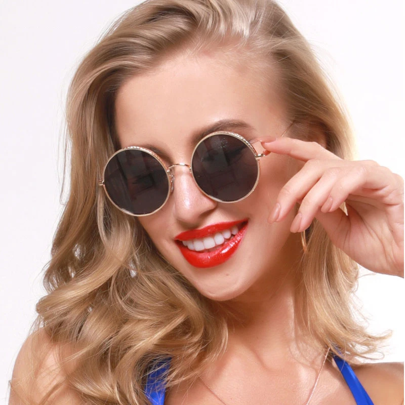 

Veshion Steam Punk Round Sunglasses Stars Men Women Fashion Shades UV400 Vintage Glasses