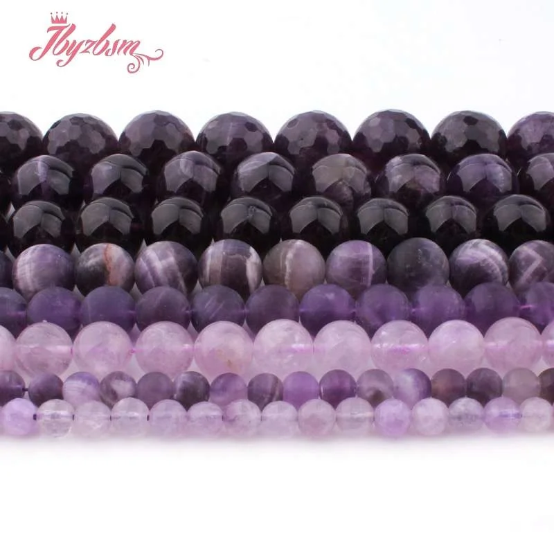 Бусины из натурального камня аметиста для самостоятельного изготовления