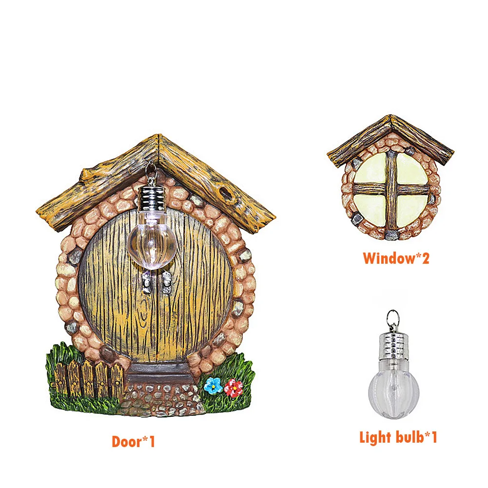 

Windows Door Miniature Light Resin Craft Yard Art Garden Sculpture Lawn Ornament Outdoor Garden Backyard Lawn Art