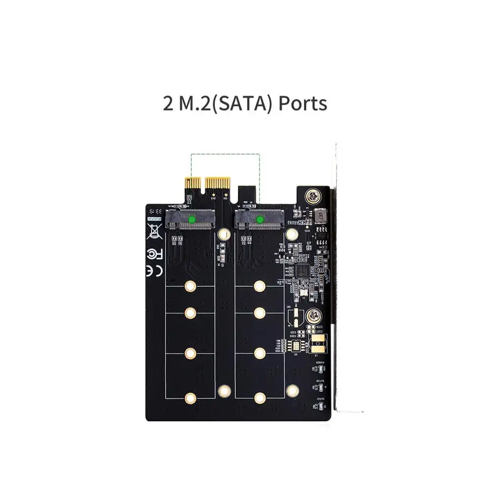PCI express 3,0 Dual M.2 SATA SSD карта PCIe3.0 До 2x NGFF B+ M ключ слот адаптер pci-e к BKEY Jmb582