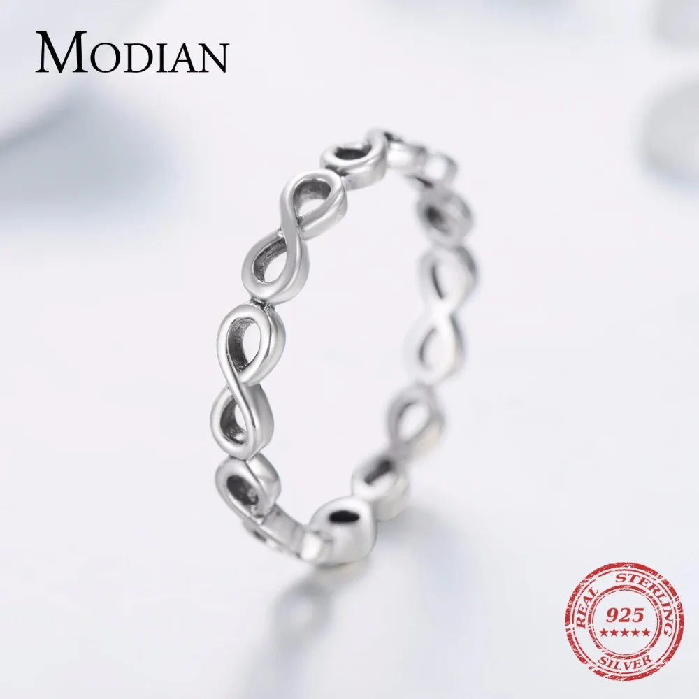 Женское Винтажное кольцо Mobius однотонное из серебра 2021 пробы 925|fine jewelry|solid 925 sterling