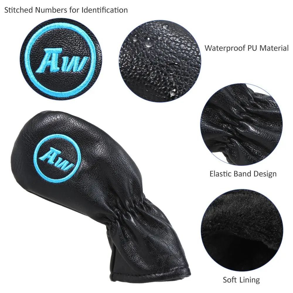 

9 Pcs Golf Iron Head Covers Set Club Headcovers Golf Head Covers Set Outdoor Sports Camping Hiking with Elastic Band